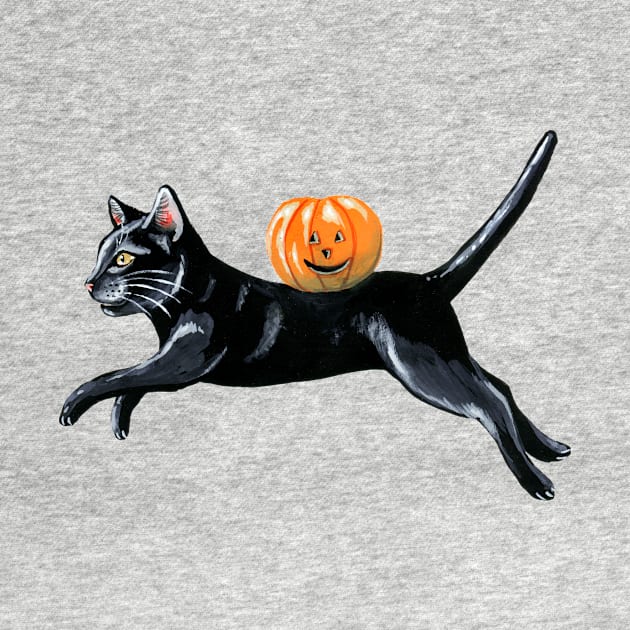 Leaping Halloween black cat by KayleighRadcliffe